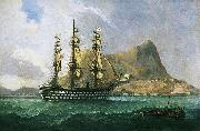 Henry J. Morgan HMS 'Marlborough' Sweden oil painting artist